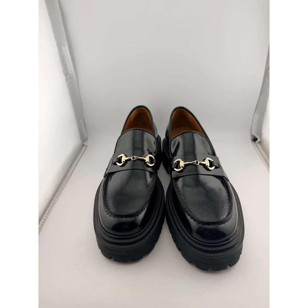 Thursday Boot Co Lincoln Black Leather Horsebit Lug Sole Loafers Size 8 US